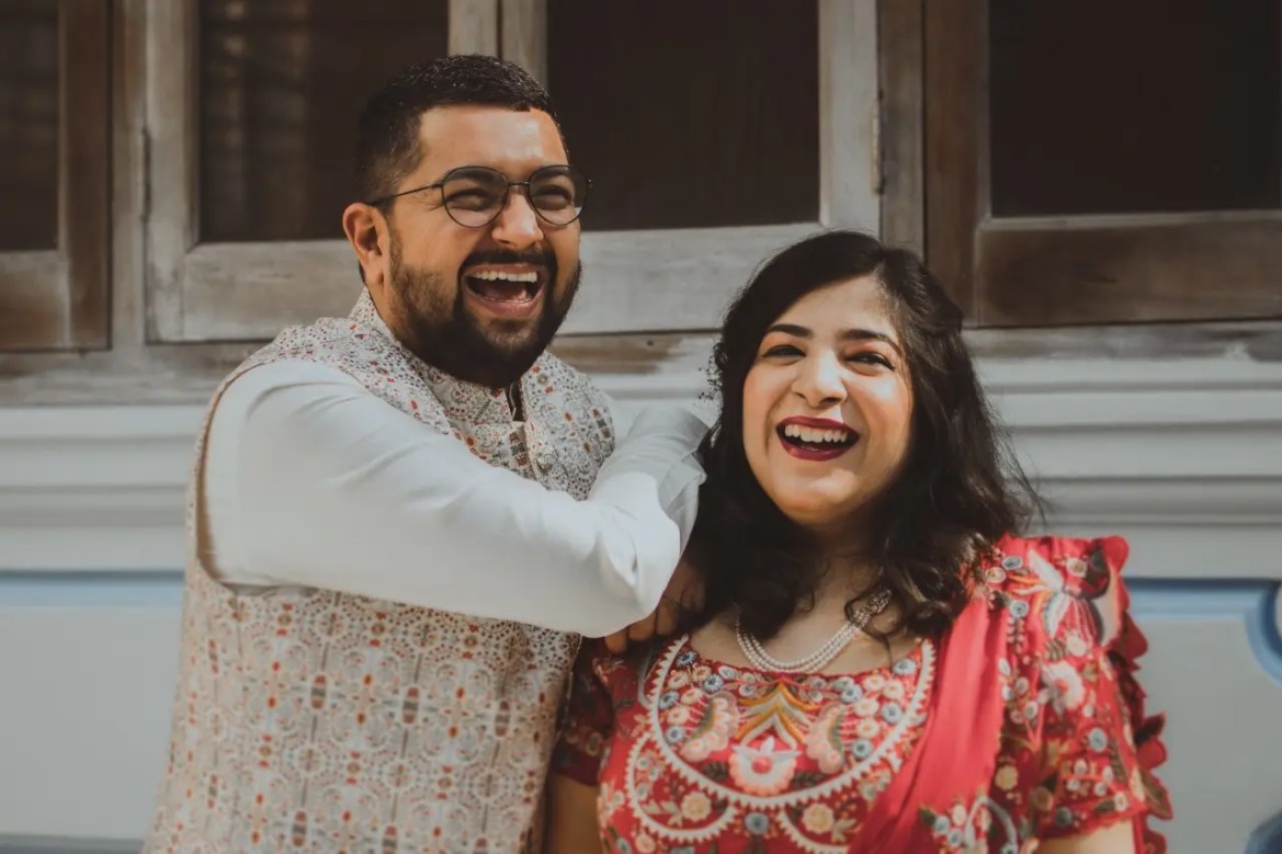 Viraj and Aakriti smiling