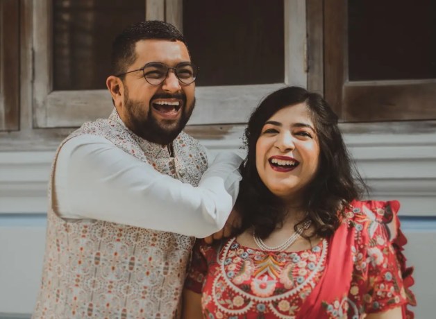 Viraj and Aakriti smiling